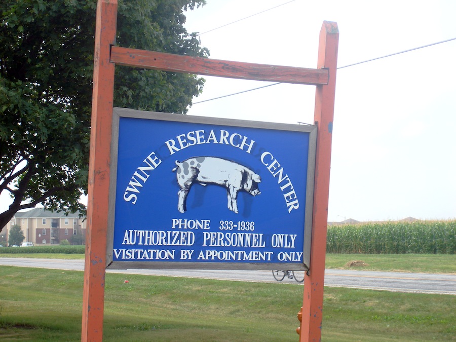 Swine Research Center sign