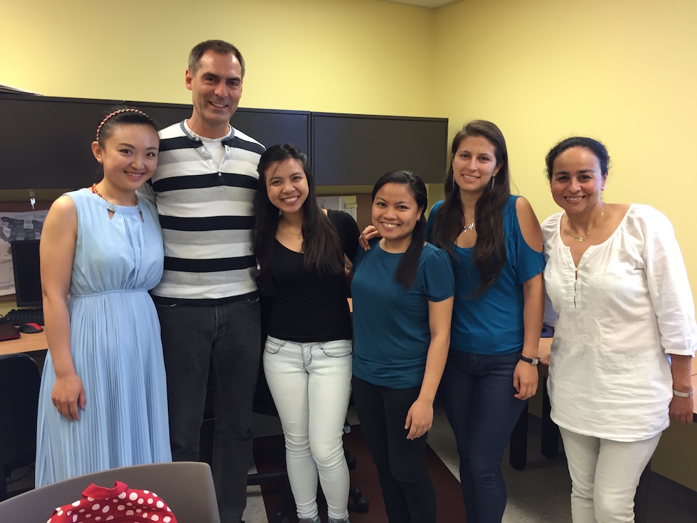 Yue, Dr. Thymann, Charmaine, Jeru, Vanessa, and Gloria