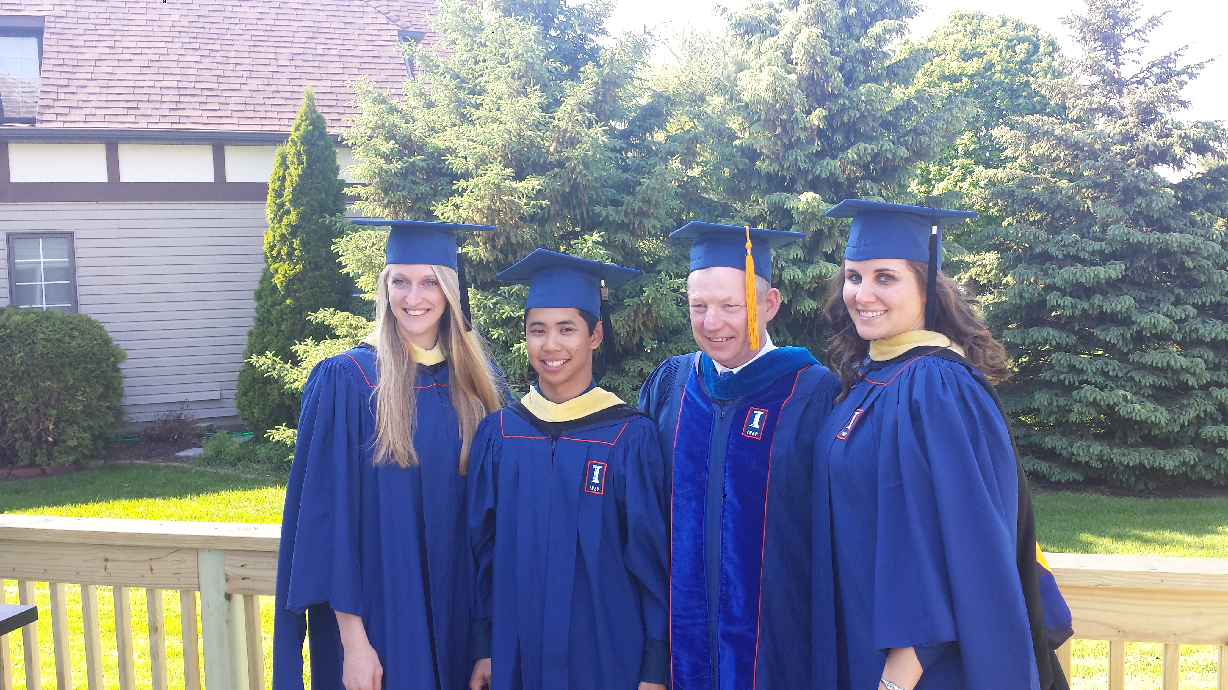 Chelsie, Diego, Dr. Stein, and Jessica celebrate Graduation.
