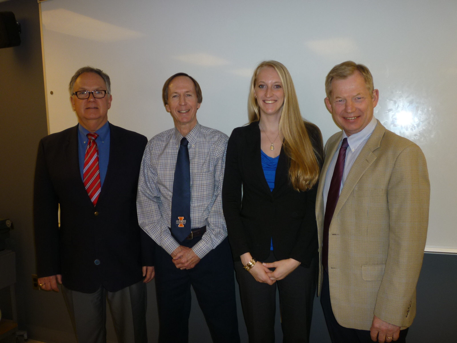 Chelsie with her Master's thesis committee after her successful defense on April 10.